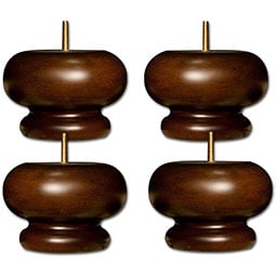 Osborne Wood Products, Inc. - OS4CL375X5125RW - 3 3/4"H x 5 1/8"W Couch Legs with Walnut Finish, Rubberwood (Set of 4)