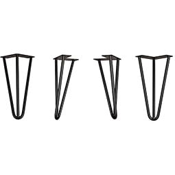 Osborne Wood Products, Inc. - OS4HTL10X4FB - 10"H x 4"W Hairpin Table Legs, Flat Black Finish (Set of 4)