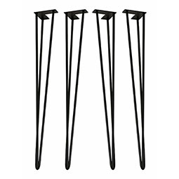 Osborne Wood Products, Inc. - OS4HTL29X4FB - 29"H x 4"W Hairpin Table Legs, Flat Black Finish (Set of 4)