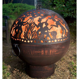 Good Directions - GDFB-3 - Oversized Fire Bowl with Full Moon Party FireDome