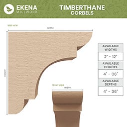 Ekena Millwork - CORURCLES0102 - Timberthane Faux Wood Corbel, Clemmons Style