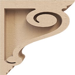 Ekena Millwork - CORURSCRS0102 - Timberthane Faux Wood Corbel, Scroll Style