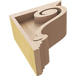 Ekena Millwork - CORURSCRS0102 - Timberthane Faux Wood Corbel, Scroll Style