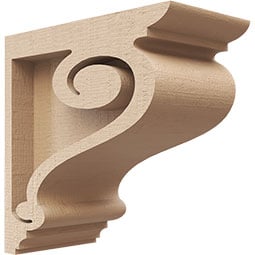 Ekena Millwork - CORURSCRS0102 - Timberthane Faux Wood Corbel, Scroll Style