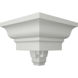 Ekena Millwork - MOC03X03DE - Endurathane Outside Corner Moulding (matches moulding MLD03X03X04DE), 3 3/8"P x 3 3/8"H, Factory Primed