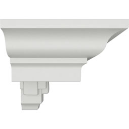 Ekena Millwork - MOC03X03DE - Endurathane Outside Corner Moulding (matches moulding MLD03X03X04DE), 3 3/8"P x 3 3/8"H, Factory Primed