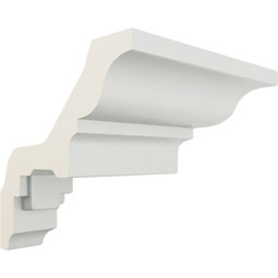 Ekena Millwork - MOC03X03DE - Endurathane Outside Corner Moulding (matches moulding MLD03X03X04DE), 3 3/8"P x 3 3/8"H, Factory Primed