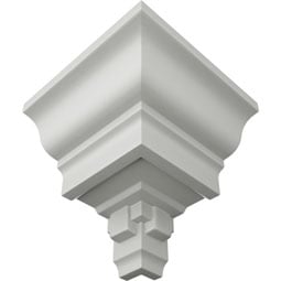 Ekena Millwork - MOC03X03DE - Endurathane Outside Corner Moulding (matches moulding MLD03X03X04DE), 3 3/8"P x 3 3/8"H, Factory Primed