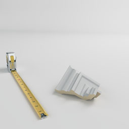 Ekena Millwork - MOC03X03DE - Endurathane Outside Corner Moulding (matches moulding MLD03X03X04DE), 3 3/8"P x 3 3/8"H, Factory Primed