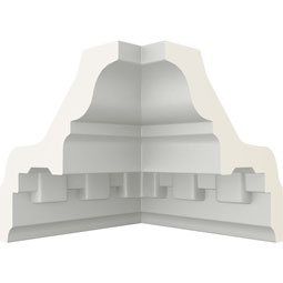 Ekena Millwork - MIC03X03DE - Endurathane Inside Corner Moulding, 3 3/8"P x 3 3/8"H (matches moulding MLD03X03X04DE), Factory Primed