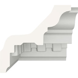 Ekena Millwork - MIC03X03DE - Endurathane Inside Corner Moulding, 3 3/8"P x 3 3/8"H (matches moulding MLD03X03X04DE), Factory Primed