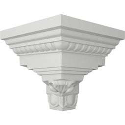 Ekena Millwork - MOC03X03AT - Endurathane Outside Corner for Attica Crown Moulding (matches moulding MLD03X03X05AT), 3 5/8"P x 3 7/8"H, Factory Primed