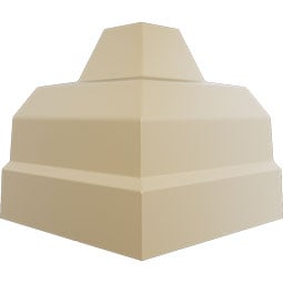 Ekena Millwork - MIC03X03AT - Endurathane Inside Corner for Attica Crown Moulding, 3 5/8"P x 3 7/8"H (matches moulding MLD03X03X05AT), Factory Primed