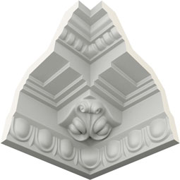 Ekena Millwork - MIC03X03AT - Endurathane Inside Corner for Attica Crown Moulding, 3 5/8"P x 3 7/8"H (matches moulding MLD03X03X05AT), Factory Primed