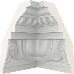 Ekena Millwork - MIC03X04ED - Endurathane Inside Corner Moulding, 3 1/4"P x 4 1/2"H (matches moulding MLD04X03X05ED), Factory Primed