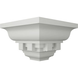Ekena Millwork - MOC02X02DE - Endurathane Outside Corner for Dentil Crown Moulding (matches moulding MLD02X02X03DE), 2 3/4"P x 2 3/4"H, Factory Primed