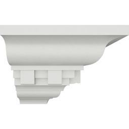 Ekena Millwork - MOC02X02DE - Endurathane Outside Corner for Dentil Crown Moulding (matches moulding MLD02X02X03DE), 2 3/4"P x 2 3/4"H, Factory Primed