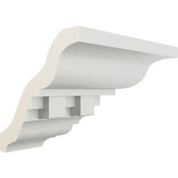 Ekena Millwork - MOC02X02DE - Endurathane Outside Corner for Dentil Crown Moulding (matches moulding MLD02X02X03DE), 2 3/4"P x 2 3/4"H, Factory Primed
