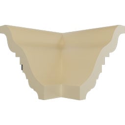 Ekena Millwork - MOC02X02DE - Endurathane Outside Corner for Dentil Crown Moulding (matches moulding MLD02X02X03DE), 2 3/4"P x 2 3/4"H, Factory Primed