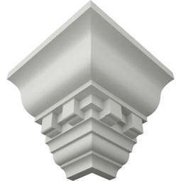 Ekena Millwork - MOC02X02DE - Endurathane Outside Corner for Dentil Crown Moulding (matches moulding MLD02X02X03DE), 2 3/4"P x 2 3/4"H, Factory Primed