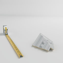 Ekena Millwork - MOC02X02DE - Endurathane Outside Corner for Dentil Crown Moulding (matches moulding MLD02X02X03DE), 2 3/4"P x 2 3/4"H, Factory Primed