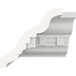 Ekena Millwork - MIC02X02DE - Endurathane Inside Corner for Dentil Crown Moulding, 2 3/4"P x 2 3/4"H (matches moulding MLD02X02X03DE), Factory Primed