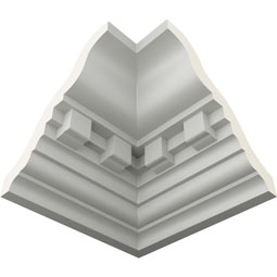 Ekena Millwork - MIC02X02DE - Endurathane Inside Corner for Dentil Crown Moulding, 2 3/4"P x 2 3/4"H (matches moulding MLD02X02X03DE), Factory Primed