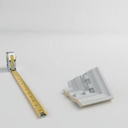 Ekena Millwork - MIC02X02DE - Endurathane Inside Corner for Dentil Crown Moulding, 2 3/4"P x 2 3/4"H (matches moulding MLD02X02X03DE), Factory Primed