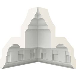 Ekena Millwork - MIC04X04DE - Endurathane Inside Corner Moulding, 4 1/2"P x 4 1/2"H (matches moulding MLD04X04X06DE), Factory Primed