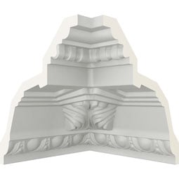Ekena Millwork - MIC05X05AT - Endurathane Inside Corner for Attica Acanthus Leaf Crown Moulding, 5 1/4"P x 5 1/4"H (matches moulding MLD05X05X07AT), Factory Primed