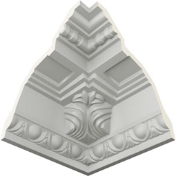 Ekena Millwork - MIC05X05AT - Endurathane Inside Corner for Attica Acanthus Leaf Crown Moulding, 5 1/4"P x 5 1/4"H (matches moulding MLD05X05X07AT), Factory Primed