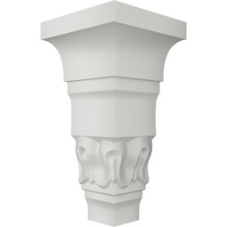 Ekena Millwork - MOC01X03BE - Endurathane Outside Corner Moulding (matches moulding MLD03X01X03BE), 1 1/2"P x 3 1/8"H, Factory Primed