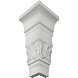 Ekena Millwork - MOC01X03BE - Endurathane Outside Corner Moulding (matches moulding MLD03X01X03BE), 1 1/2"P x 3 1/8"H, Factory Primed