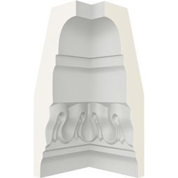 Ekena Millwork - MIC01X03BE - Endurathane Inside Corner Moulding, 1 1/2"P x 3 1/8"H (matches moulding MLD03X01X03BE), Factory Primed