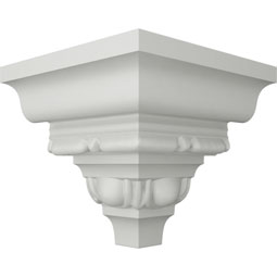 Ekena Millwork - MOC03X03ST - Endurathane Outside Corner Moulding (matches moulding MLD03X03X05ST), 3 3/8"P x 3 5/8"H, Factory Primed