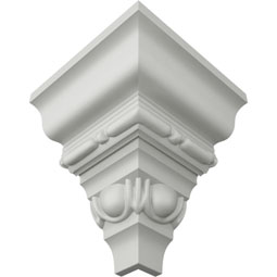 Ekena Millwork - MOC03X03ST - Endurathane Outside Corner Moulding (matches moulding MLD03X03X05ST), 3 3/8"P x 3 5/8"H, Factory Primed