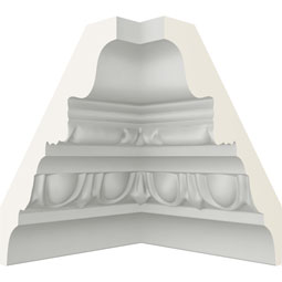 Ekena Millwork - MIC03X03ST - Endurathane Inside Corner Moulding, 3 3/8"P x 3 5/8"H (matches moulding MLD03X03X05ST), Factory Primed