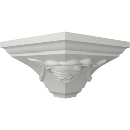 Ekena Millwork - MOC03X03BU - Endurathane Outside Corner Moulding (matches moulding MLD03X03X05BU), 3 3/4"P x 3 1/4"H, Factory Primed