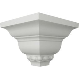 Ekena Millwork - MOC02X02CR - Endurathane Outside Corner for Crendon Bead and Barrel Crown Moulding (matches moulding MLD02X02X04CR), 3"P x 3"H, Factory Primed