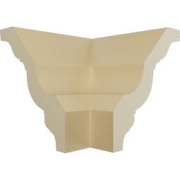 Ekena Millwork - MOC02X02CR - Endurathane Outside Corner for Crendon Bead and Barrel Crown Moulding (matches moulding MLD02X02X04CR), 3"P x 3"H, Factory Primed