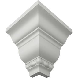 Ekena Millwork - MOC02X02CR - Endurathane Outside Corner for Crendon Bead and Barrel Crown Moulding (matches moulding MLD02X02X04CR), 3"P x 3"H, Factory Primed