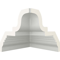Ekena Millwork - MIC04X03BU - Endurathane Inside Corner Moulding, 4 1/2"P x 3 7/8"H (matches moulding MLD03X04X05BU), Factory Primed