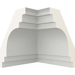 Ekena Millwork - MIC02X02DU - Endurathane Inside Corner Moulding, 2 3/4"P x 2 3/4"H (matches moulding MLD02X02X03DU), Factory Primed