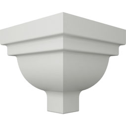 Ekena Millwork - MOC01X01OD - Endurathane Outside Corner for Odessa Traditional Smooth Crown Moulding (matches moulding MLD01X01X02OD), 1 5/8"P x 1 5/8"H, Factory Primed