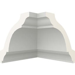 Ekena Millwork - MIC03X03SA - Endurathane Inside Corner for Salem Traditional Smooth Crown Moulding, 3 1/4"P x 3 1/4"H (matches moulding MLD03X03X04SA), Factory Primed