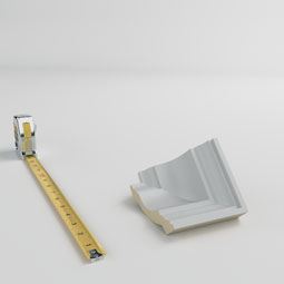 Ekena Millwork - MIC03X03SA - Endurathane Inside Corner for Salem Traditional Smooth Crown Moulding, 3 1/4"P x 3 1/4"H (matches moulding MLD03X03X04SA), Factory Primed