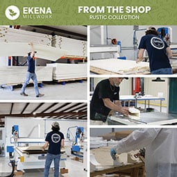 Ekena Millwork - RFTURBLK - Timberthane Rough Cedar Faux Wood Block Rafter Tail, Primed Tan