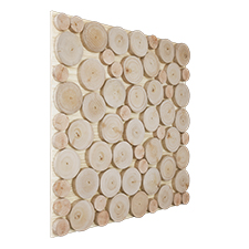 Ekena Millwork - WPW12X12TCMEEU - TideCraft Timbercut Wood Mosaic Wall Tile, 11 7/8"W x 11 7/8"H x 1/2"P, Eucalyptus