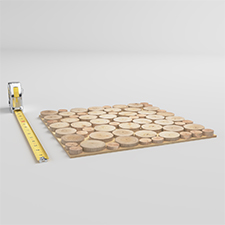 Ekena Millwork - WPW12X12TCMEEU - TideCraft Timbercut Wood Mosaic Wall Tile, 11 7/8"W x 11 7/8"H x 1/2"P, Eucalyptus