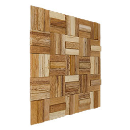 Ekena Millwork - WPW12X12WLMEME - TideCraft Woodland Wood Mosaic Wall Tile, 11 7/8"W x 11 7/8"H x 1/2"P, Old Boat Wood